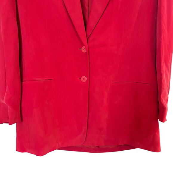 Chaus bright red silk womens blazer jacket SIZE 10 - Picture 2 of 4